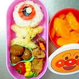 簡単キャラ弁目玉のおやじ弁当